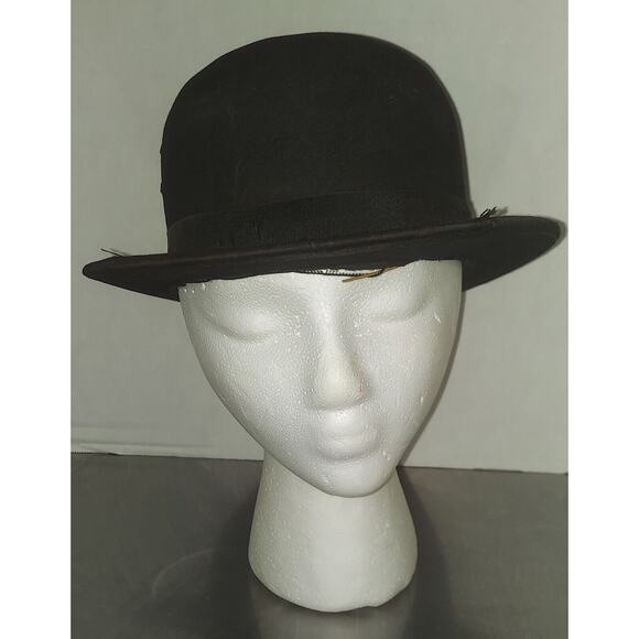 FORUM Adult Black Satin Bowler Derby Hat – 1920s Gangster Costume, Charlie Chaplin Style